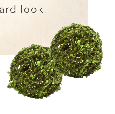Seren Faux Rattan Moss Orbs - Set of 6