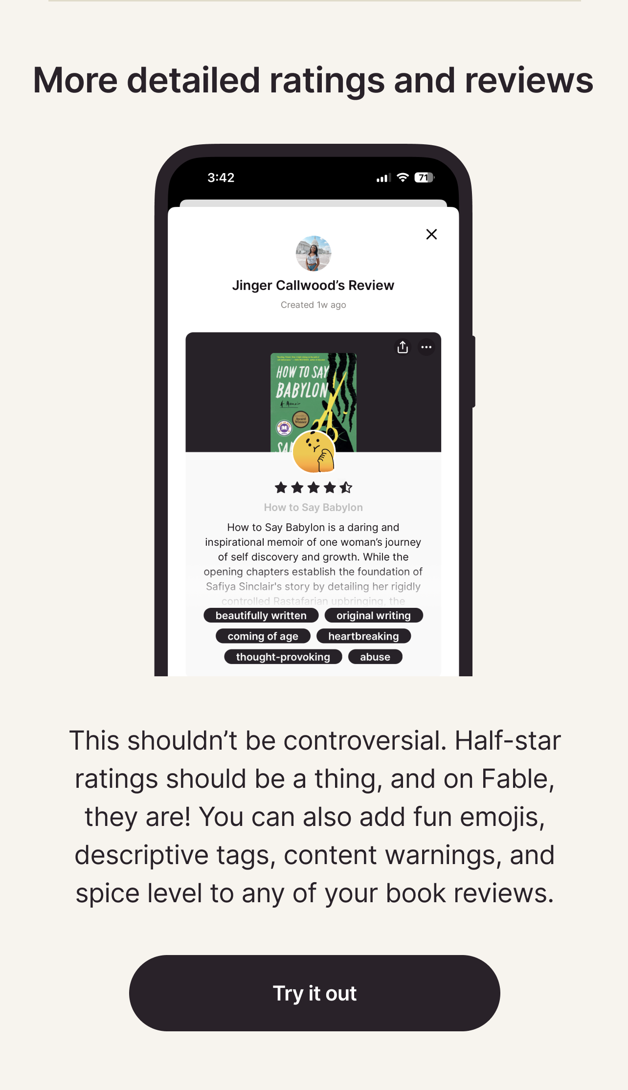 More detailed ratings and reviews