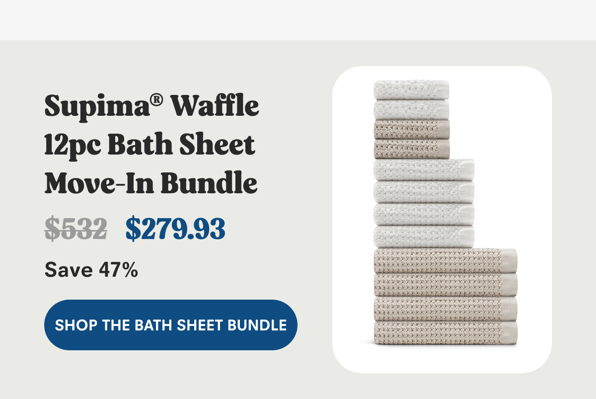 Supima® Waffle 12pc Bath Sheet Move-In Bundle