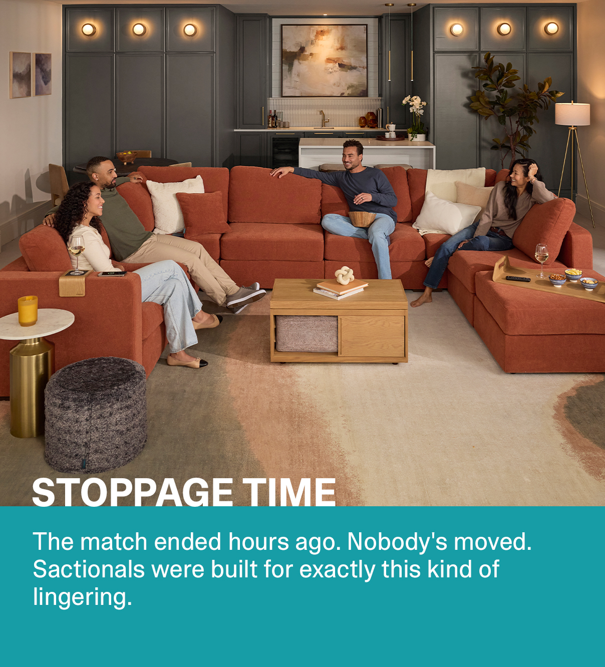 Stoppage Time | The match ended hours ago. Nobody's moved. Sactionals were built for exactly this kind of lingering.