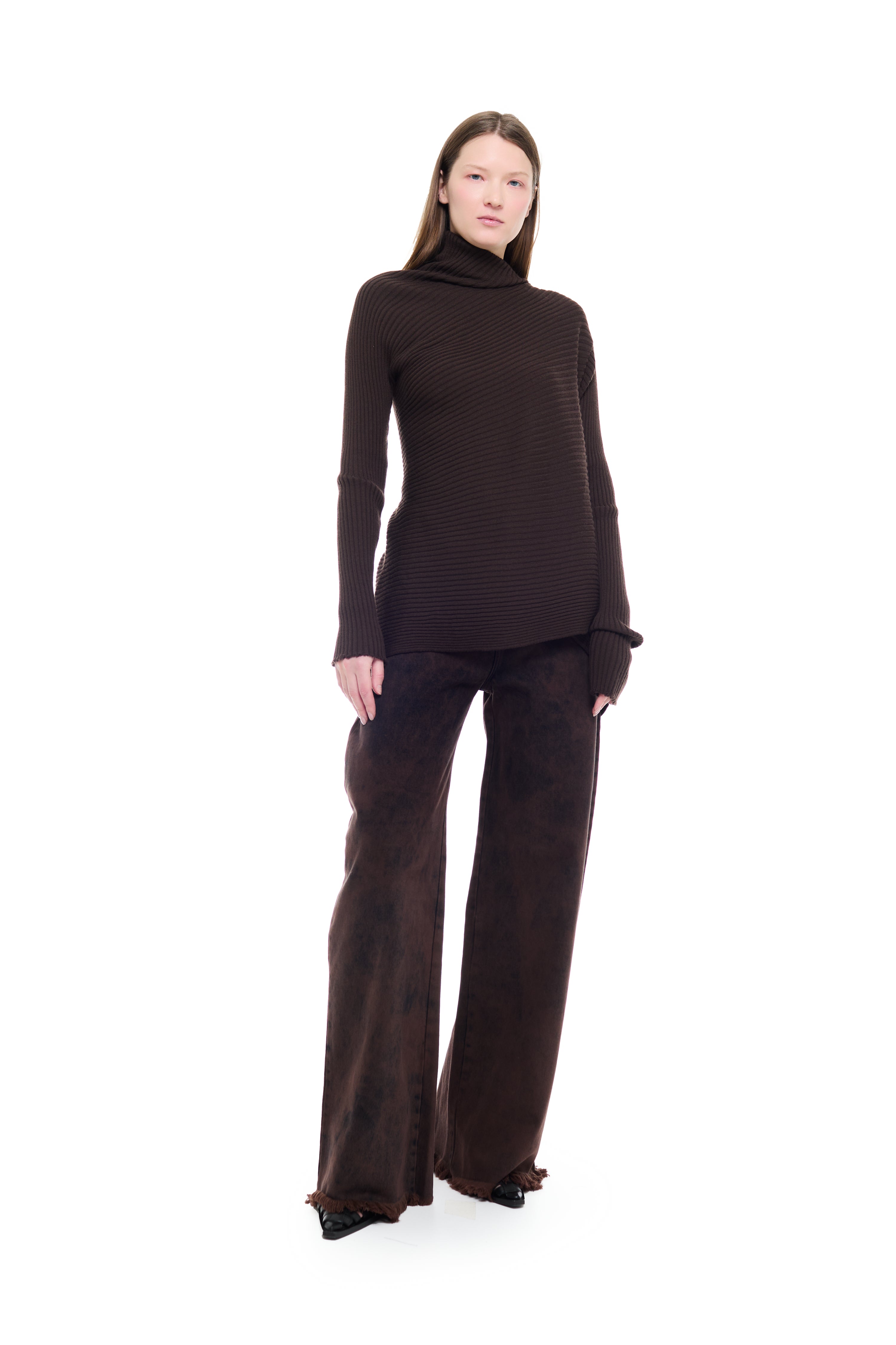 BROWN BOYFRIEND TROUSERS