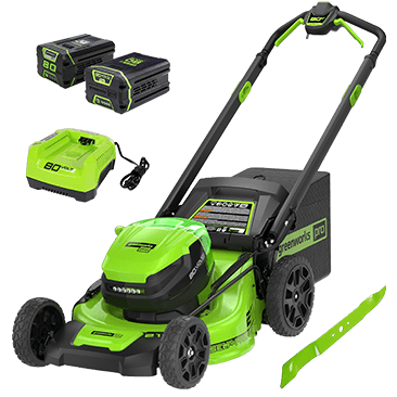 Greenworks 80V 21-inch Gen 2 Self-Propelled Mower with Extra Blade, (2) Batteries & Rapid Charger