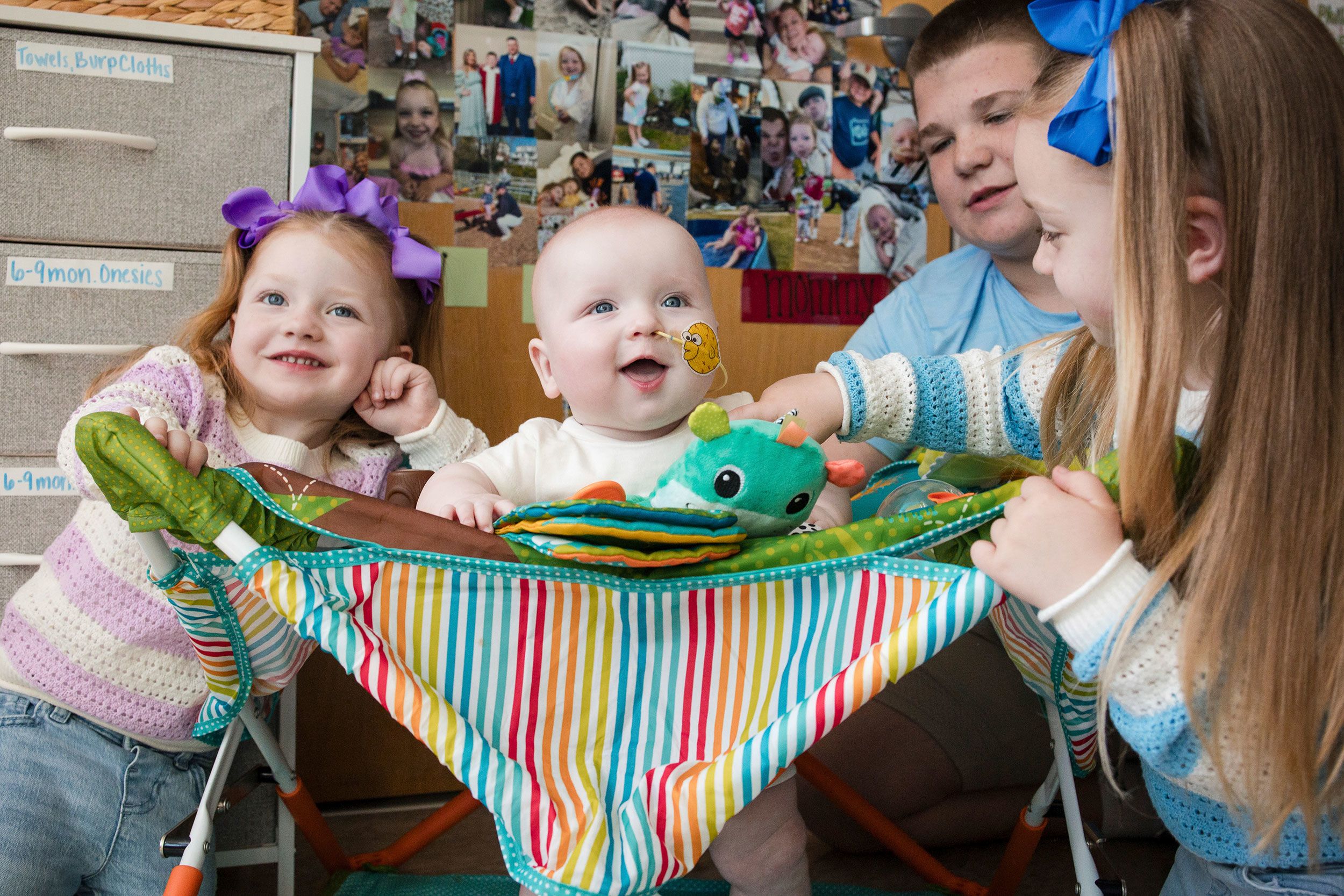 A baby born with a rare genetic disease