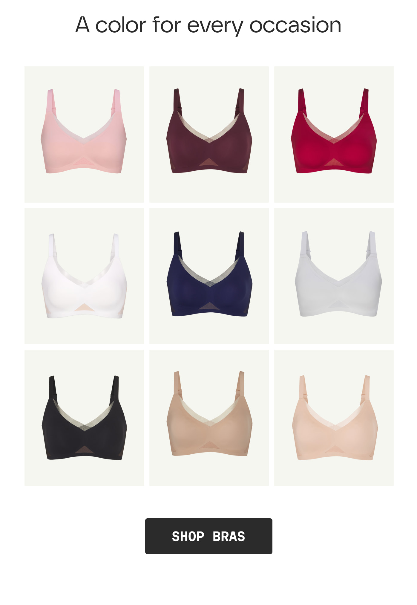 A color for every occasion | SHOP BRAS