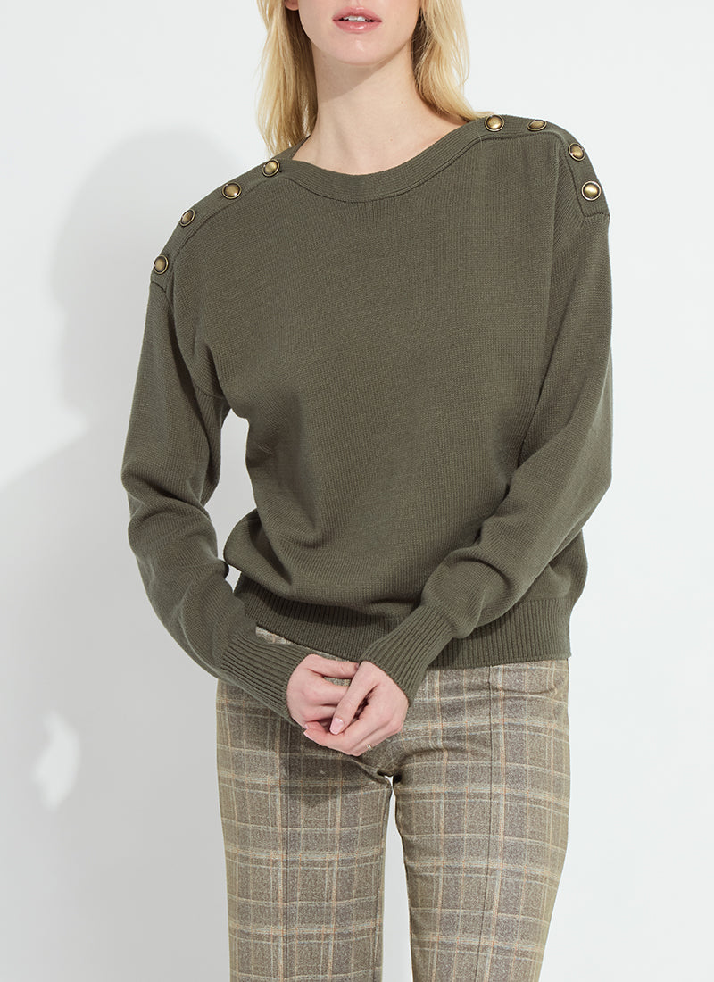 Image of Adelaide Button Trim Pullover Sweater