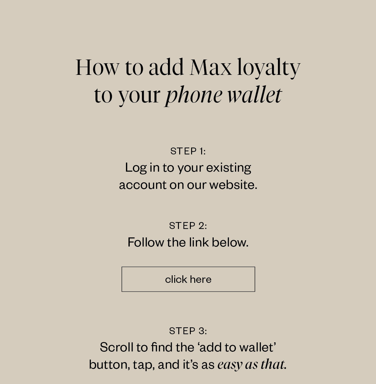 Max Loyalty Wallet
