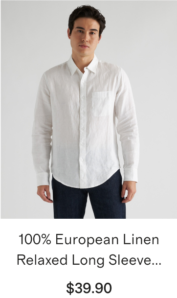 100% European Linen Relaxed Long Sleeve Pocket Shirt
