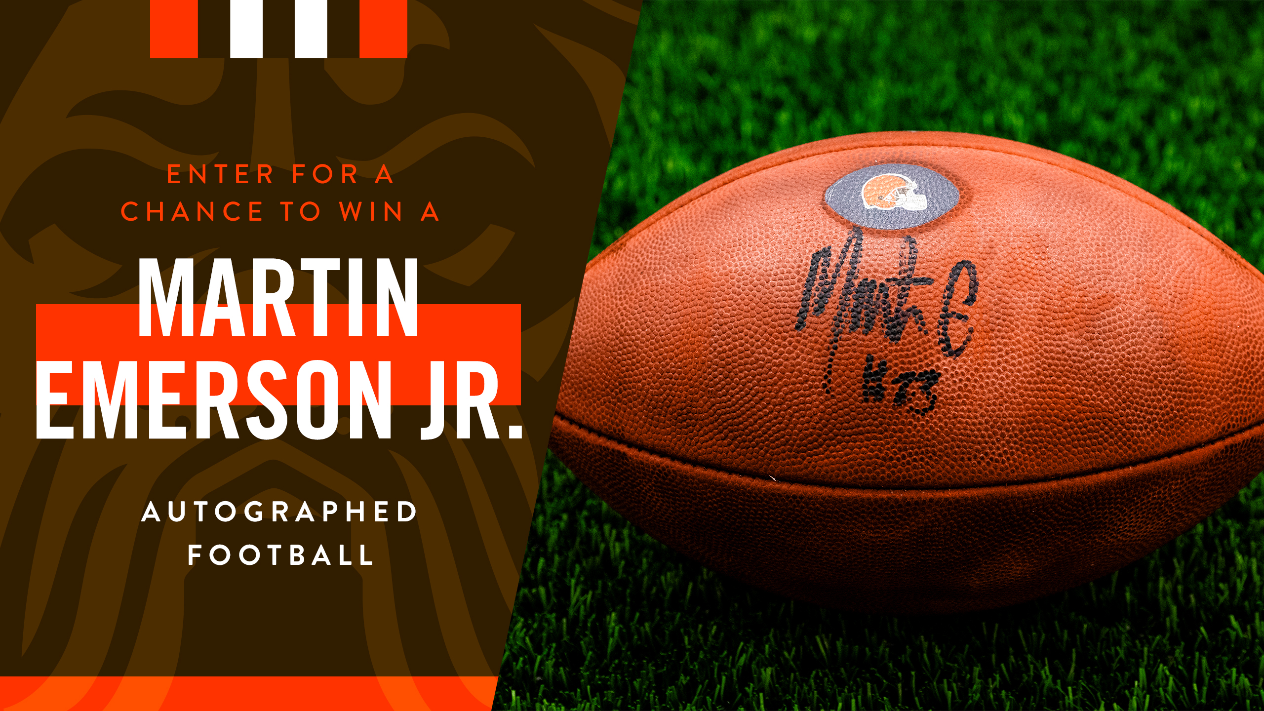 Martin Emerson Jr. Signed Football Sweepstakes