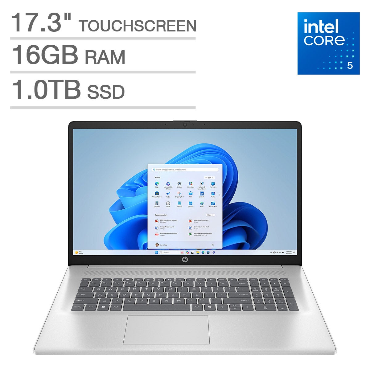 HP 17.3-inch HD+ Touchscreen Laptop with Intel Core 5 Processor