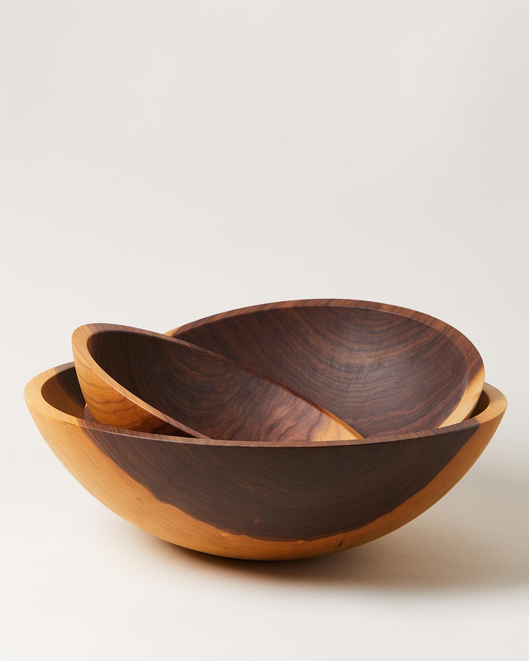 The Crafted Walnut Bowls, a hand-turned trio