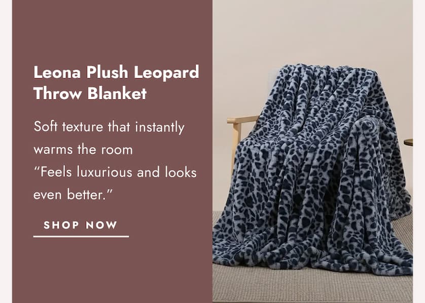 Leona   Plush   Leopard   Print   Throw   Blanket