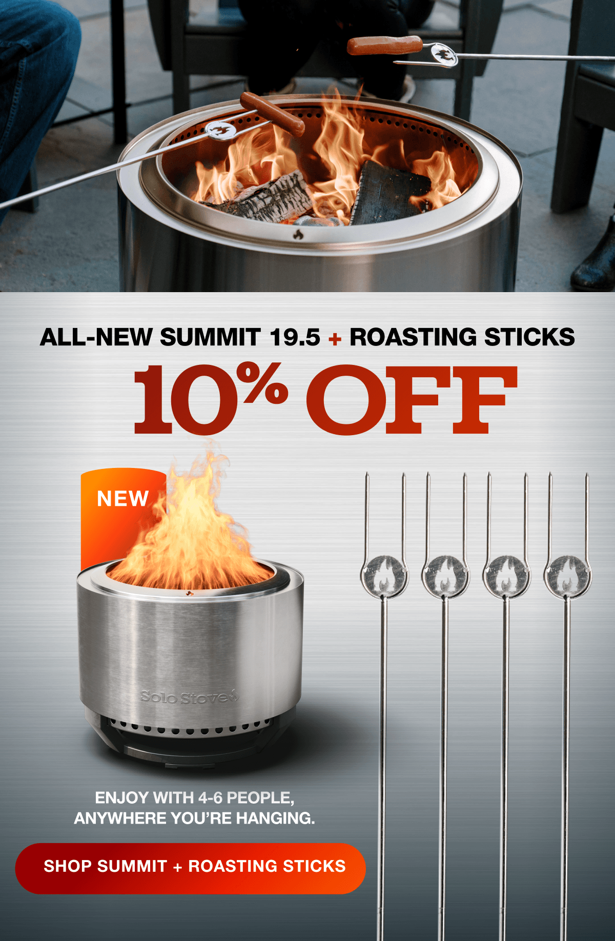 Summit 19.5 Fire Pit + Roasting Sticks Bundle