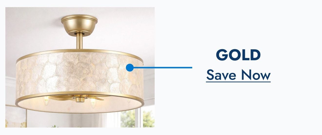 Save on Gold Finish Fans