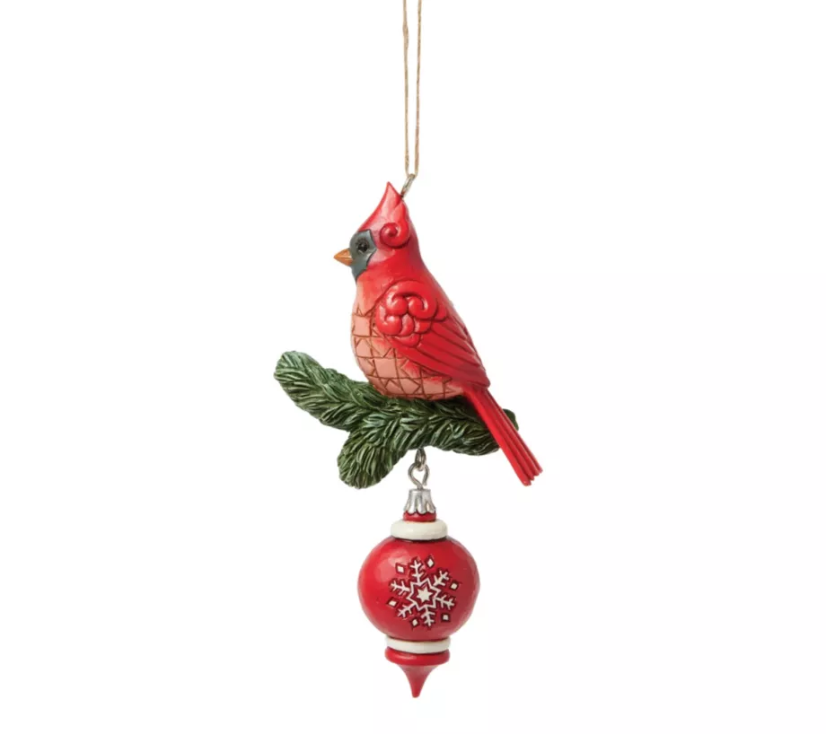 Jim Shore Heartwood Creek Nordic Noel CardinalOrnament 4.45in