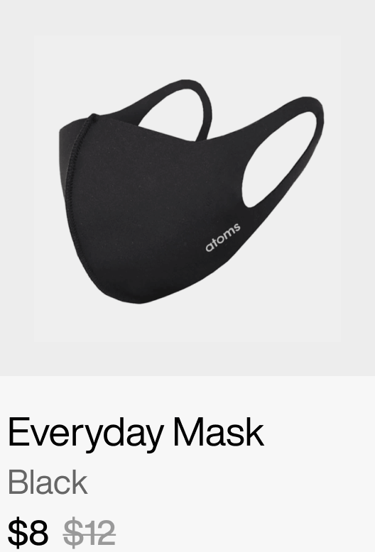 Shop Now – Everyday Mask: Black – $8