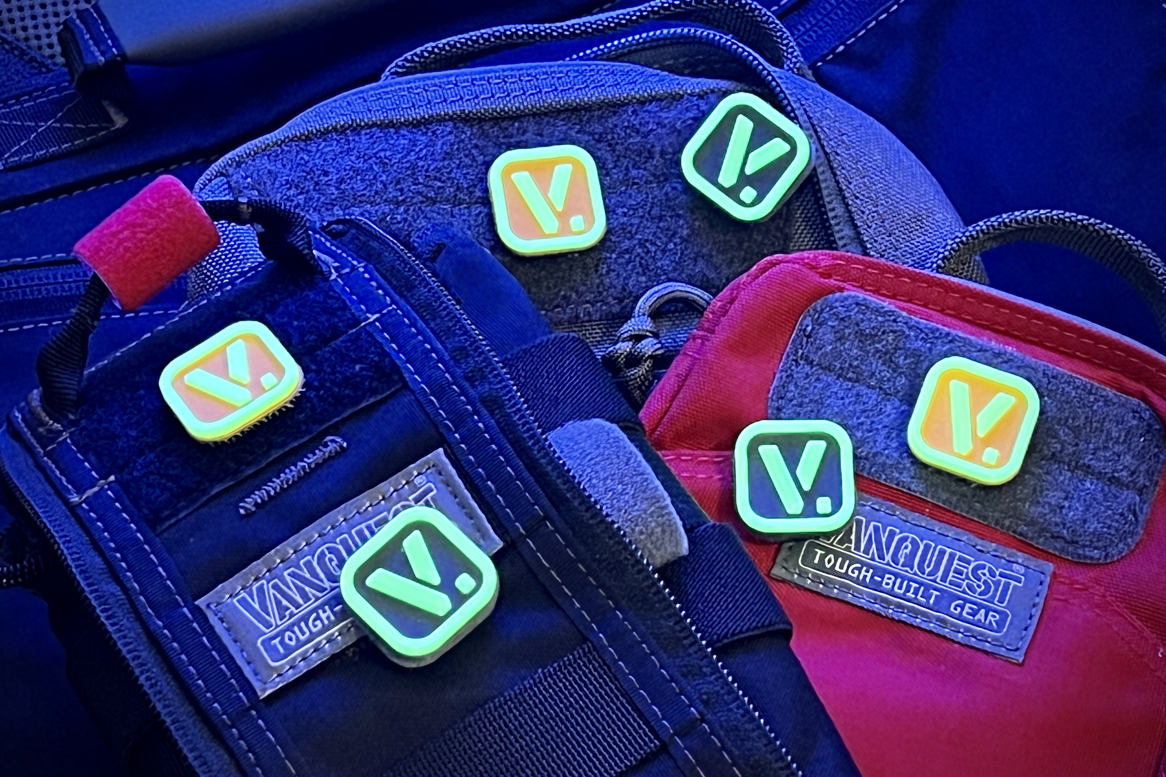 Vanquest V-Logo glow in the dark patches mark your kits!