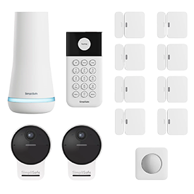 SimpliSafe Security System with 2 Outdoor Camera Series 2, 13-Piece