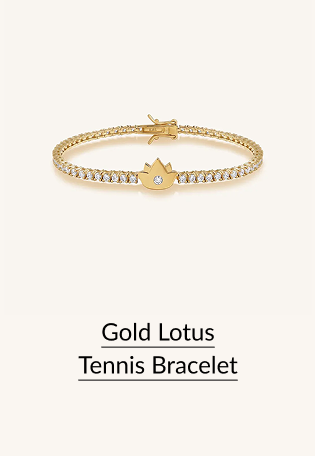 Gold Lotus Tennis Bracelet