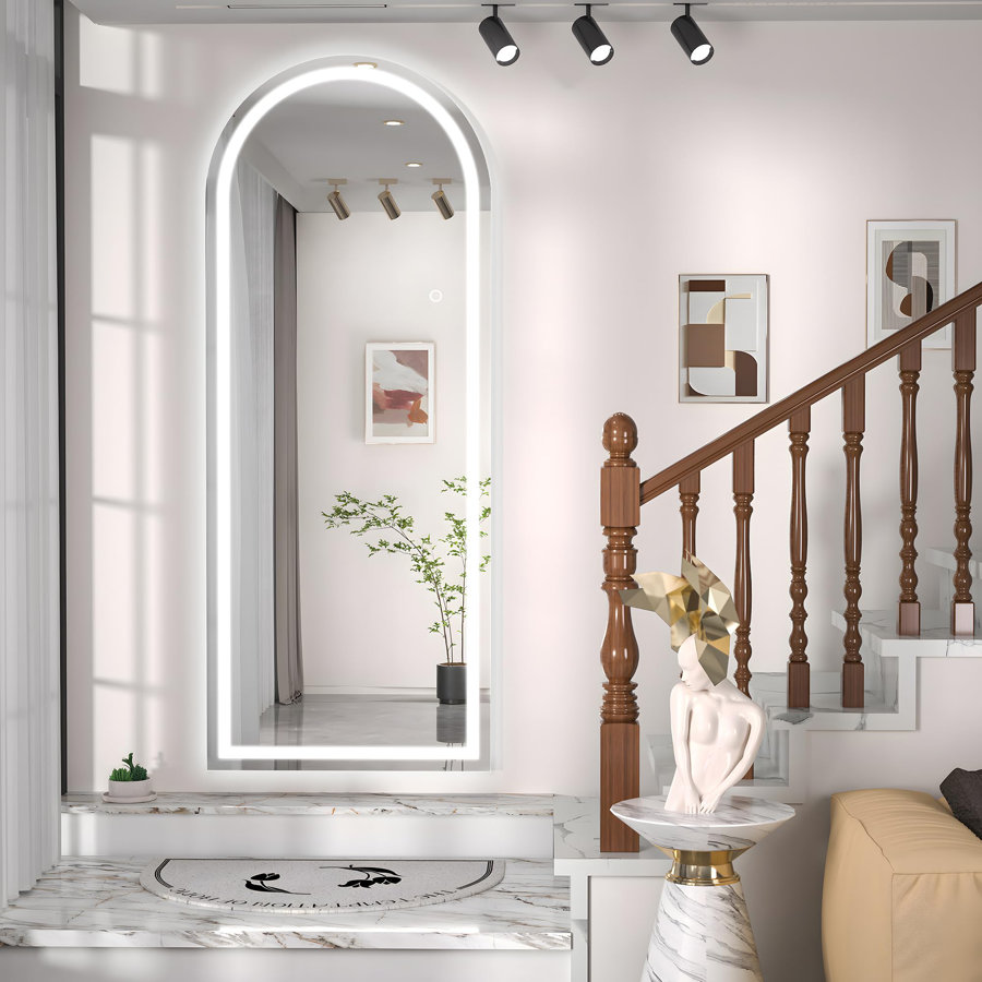 Phaih Arch Modern & Contemporary Lighted Full-Length Mirror with Tempered Glass