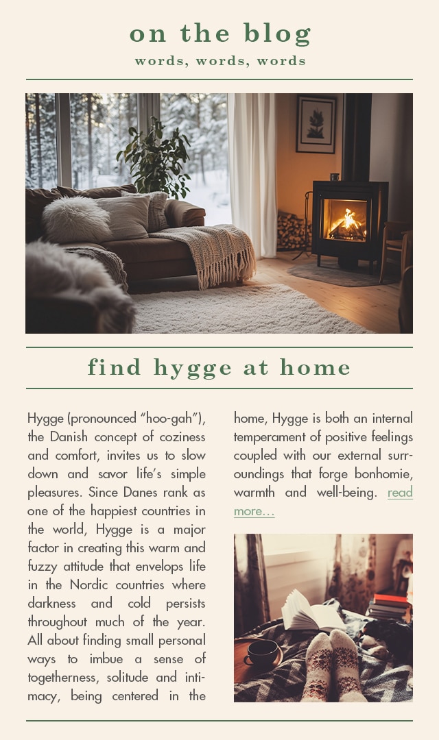 cozy up with 'find hygge at home' on the blindsgalore blog to feel warm and toasty all winter long