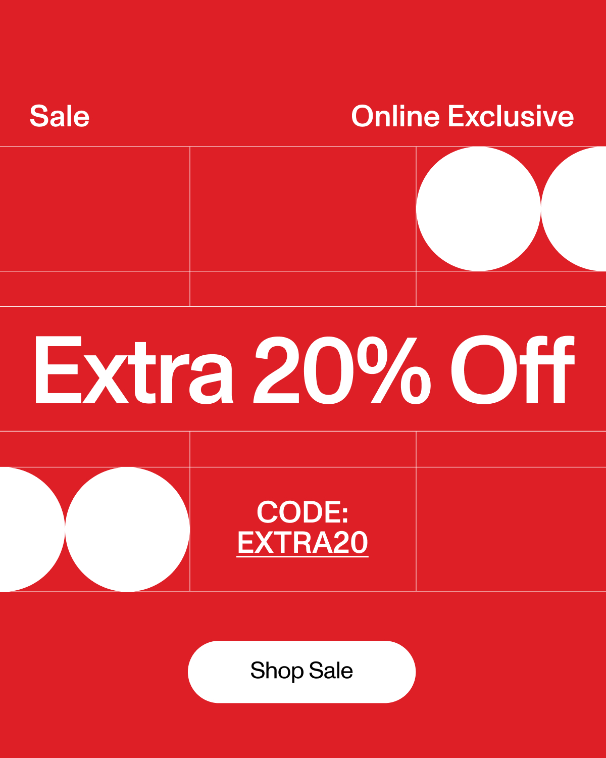EXTRA 20 OFF SALE