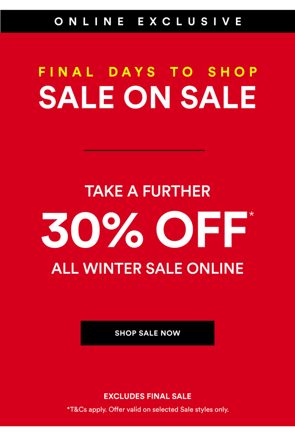 Shop Extra 30% Off* All Winter Sale Online