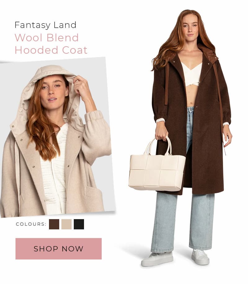 Big Girl Belted Wool Blend Coat - Brown
