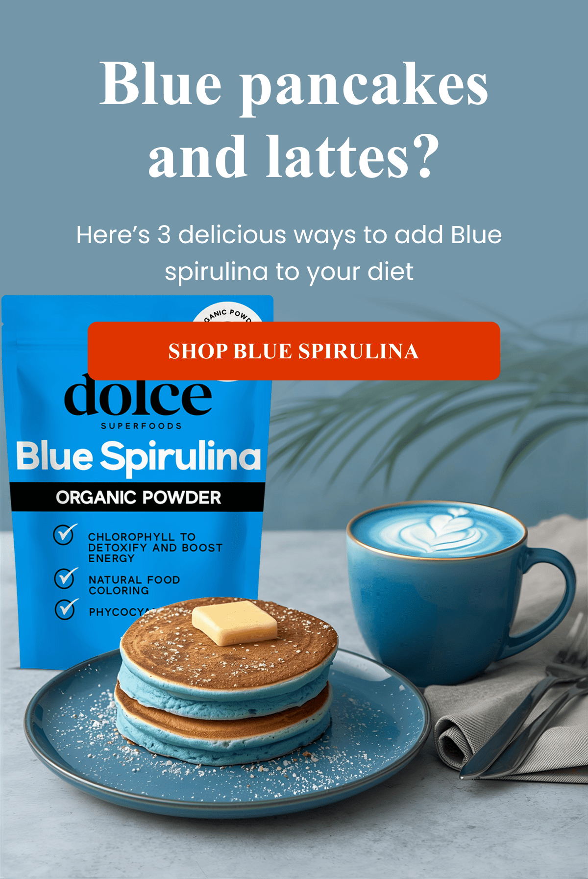 Blue pancakes and lattes?