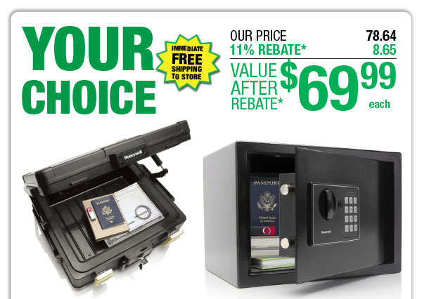Your Choice - Security Chest or Safe - ONLY $69.99 After Rebate*!