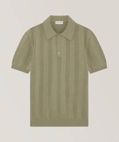 Frescobol Carioca - Vidal Perforated Striped Cotton Knit Polo 