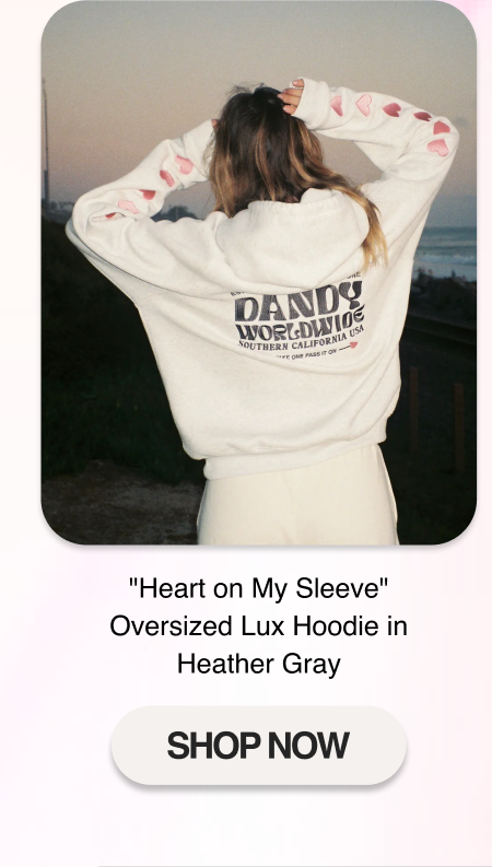 "Heart on My Sleeve" Oversized Lux Hoodie in Heather Gray