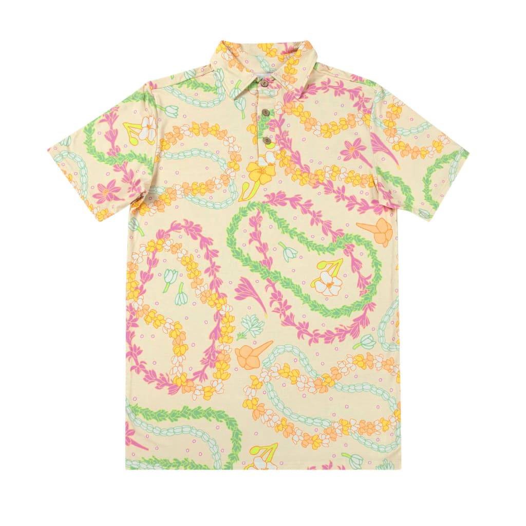 Image of Lei Day in Sand Men's Polo Shirt