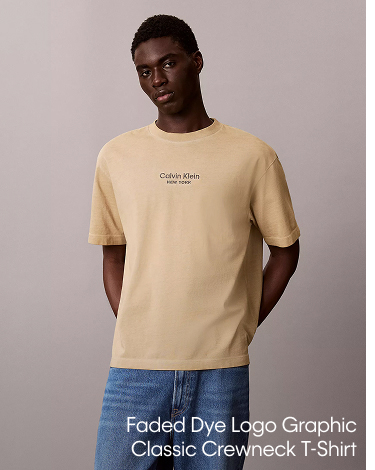 Faded Dye Logo Graphic Classic Crewneck T-Shirt