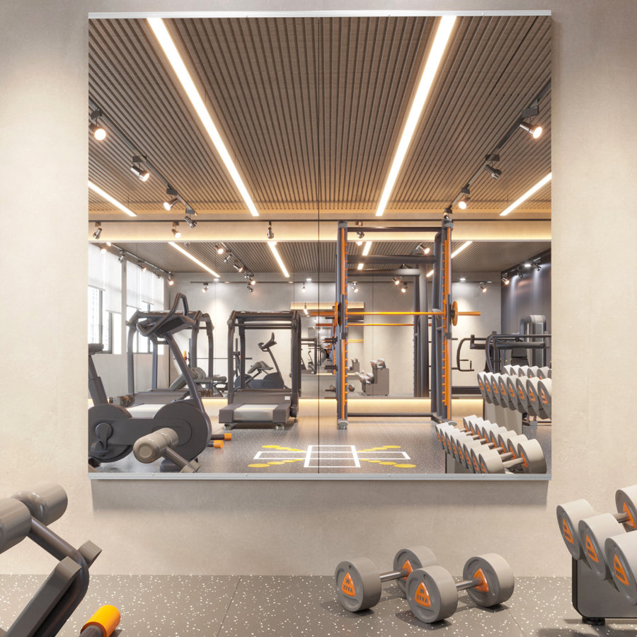 Full Length Rectangle Wall Mirror Home Gym Mirror Dance Studio Mirror Tempered Glass Mirror