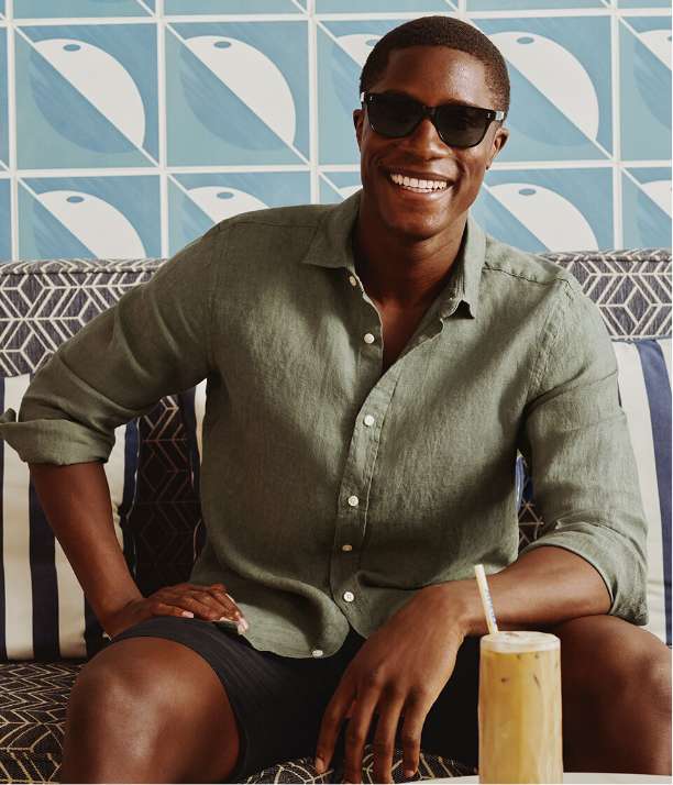 Pure Linen Shirt - Olive Green