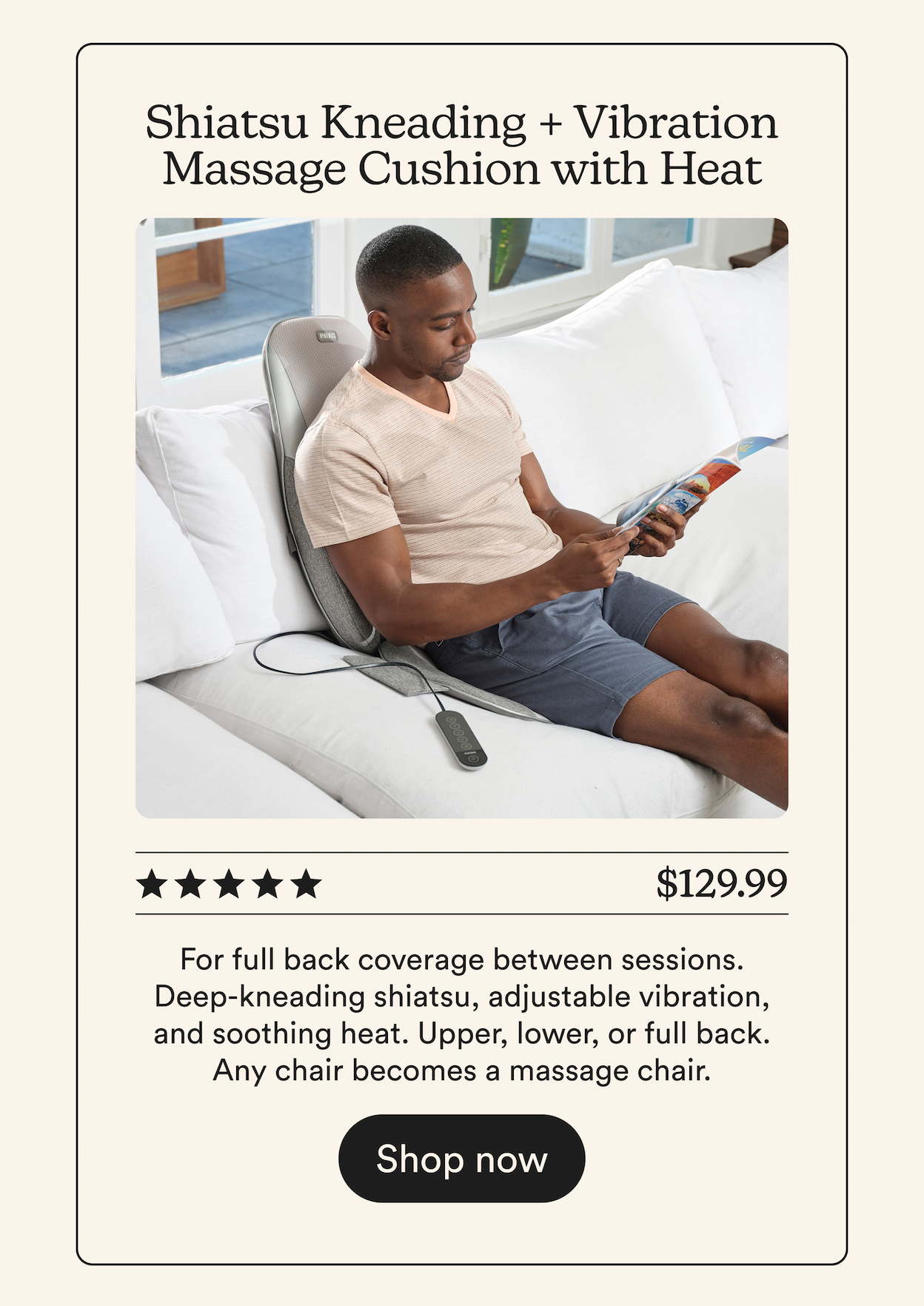 Shiatsu Kneading + Vibration Massage Cushion with Heat