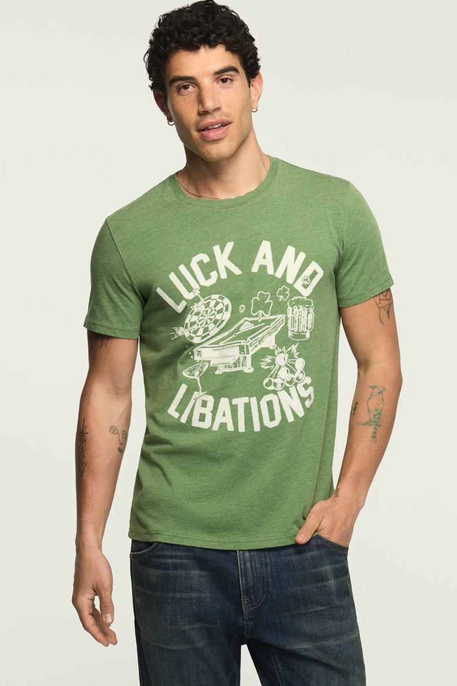 Image of Lucky Brand Tavern Athlete Tee - Men's Clothing Tops Shirts Tee Graphic T Shirts in Artichoke Green