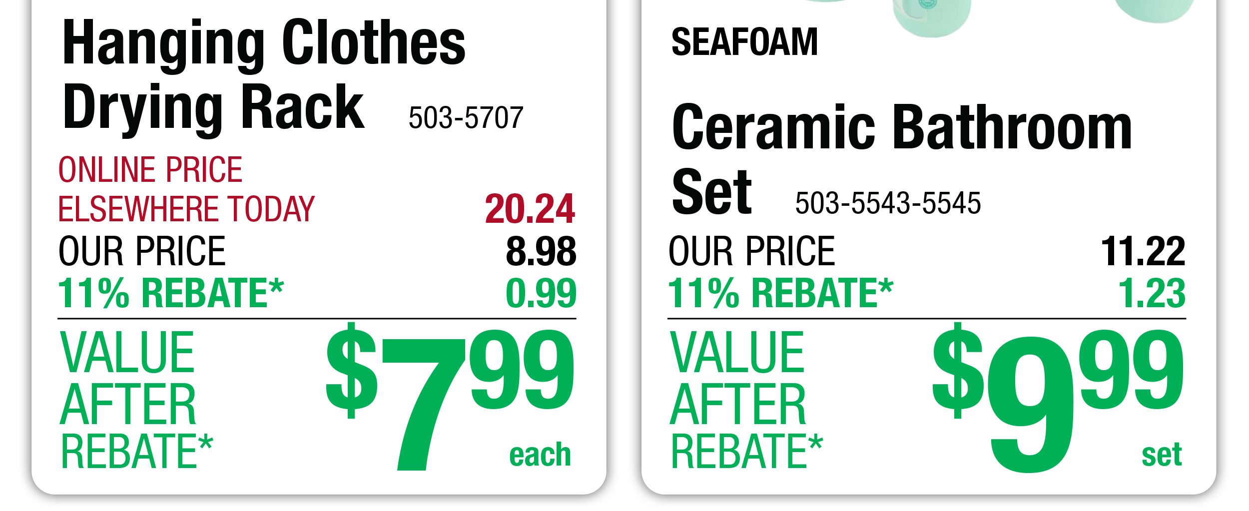 Ceramic Bathroom Set - ONLY $9.99 After Rebate*!