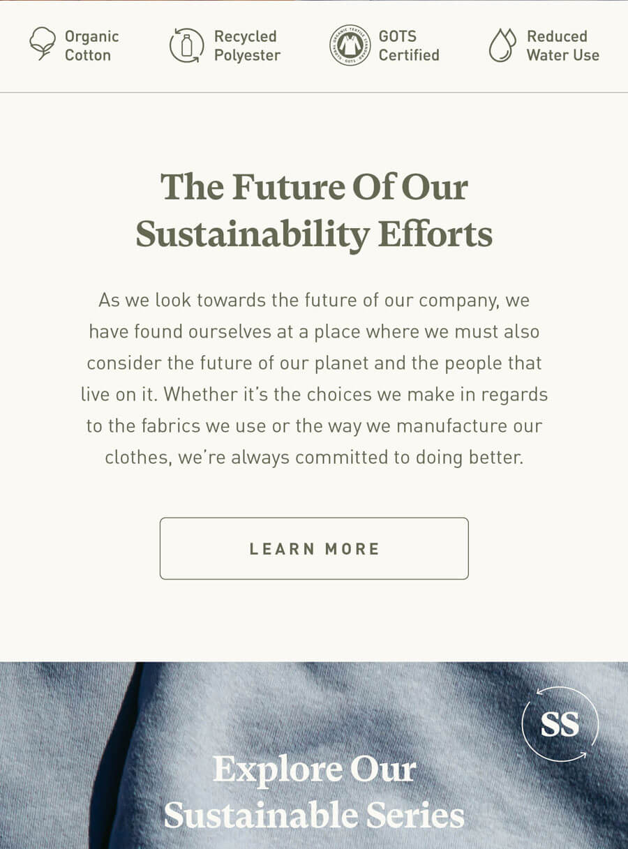 Bridge & Burn's Sustainable Series