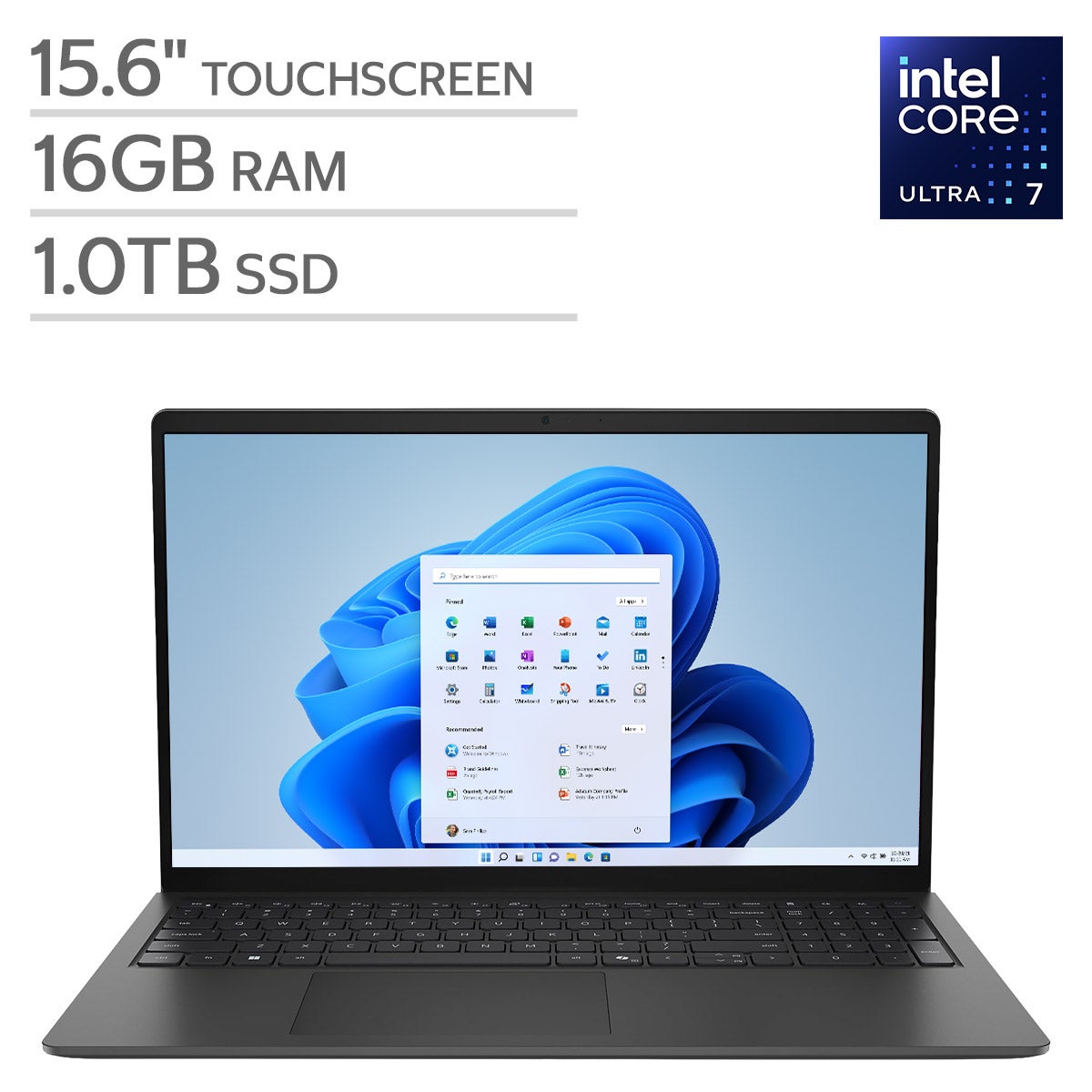 Dell 15.6-inch Touchscreen Laptop with Intel Core Ultra 7 Processor