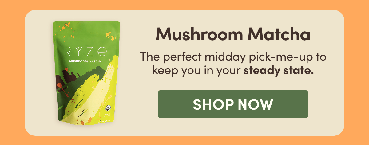Mushroom Matcha | The perfect midday pick-me-up to keep you in your steady state. | Shop Now