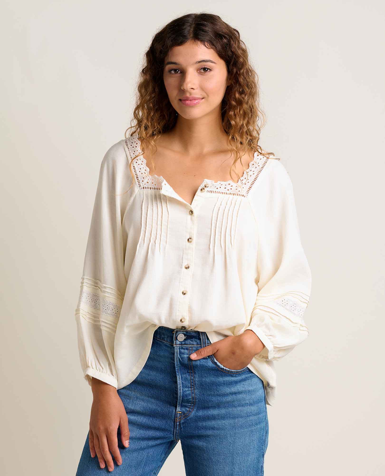 Image of Manzana Peasant Long Sleeve Shirt