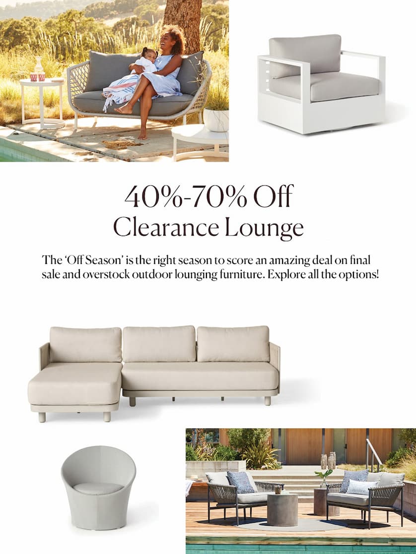 40% to 70% off Clearance Lounge Furniture