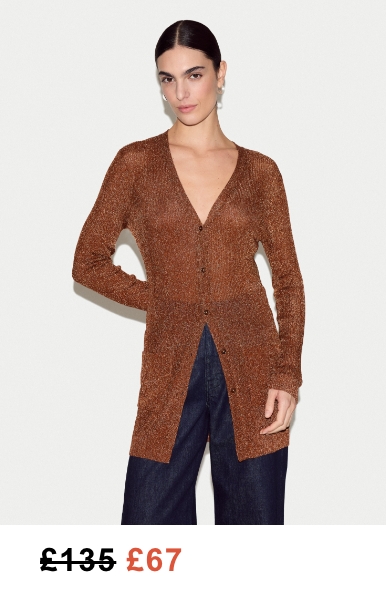 Metallic Rib Cardigan