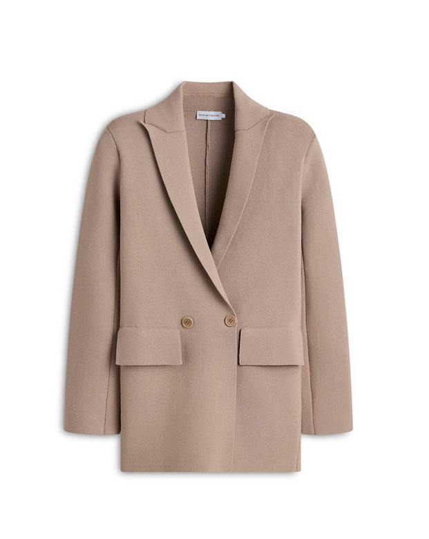 Crepe Knit Tailored Jacket Oat