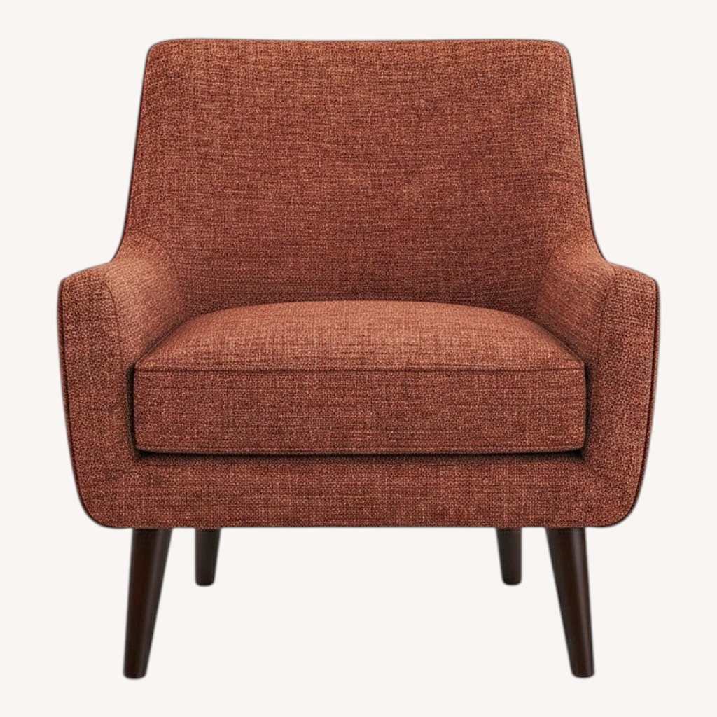 Image of Room & Board Quinn Red Wood Armchair In Rust Red