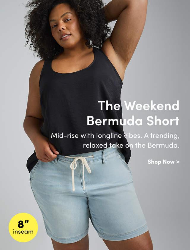 The weekend Bermuda Short | Mid-rise with longline vibes. | A trending, relaxed take on the Bermuda. | Shop Now > | 8