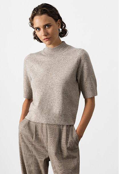 Kezia Recycled Short Sleeve Mock Neck Jumper
