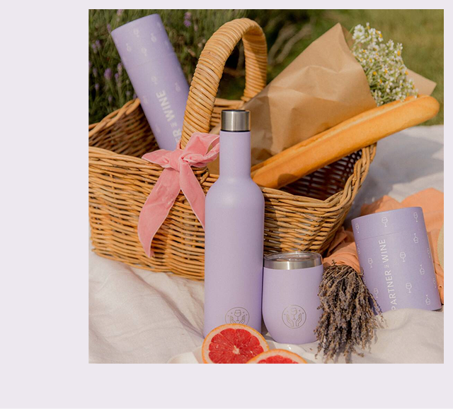 Lavender Insulated Wine Bottle