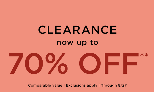 Clearance 70% off
